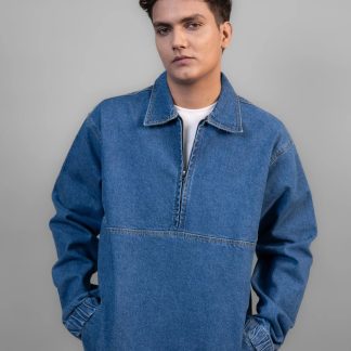 IVAR® Oversized Denim Quarter Zipper